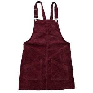 Altar'd State Maroon Corduroy Overall Dress
